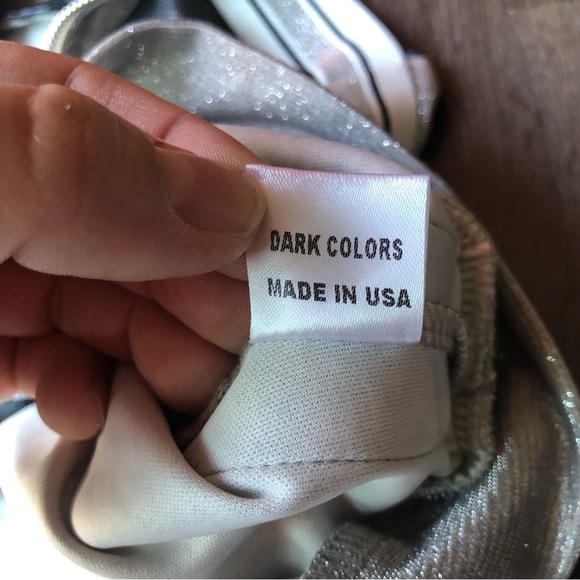 Shane Justin Silver Sparkle Cropped Track Jacket Zip Up Size Small Long Sleeve - Picture 9 of 9